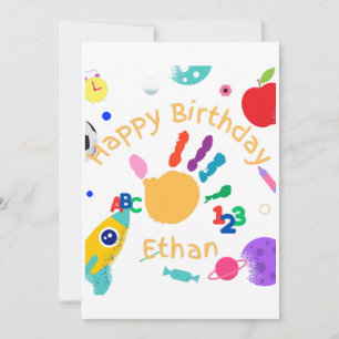 Invitation Joli ABC personnalisé pour enfants peinture manuel