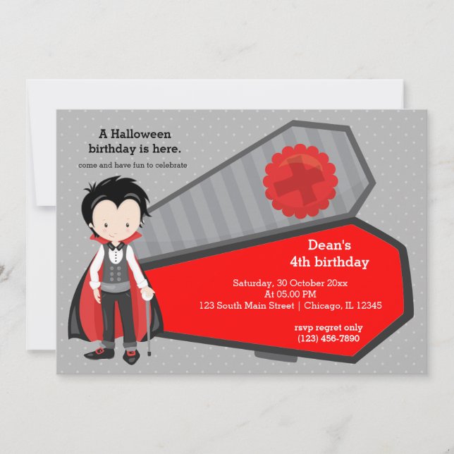 Invitation Joli anniversaire de vampire (Devant)