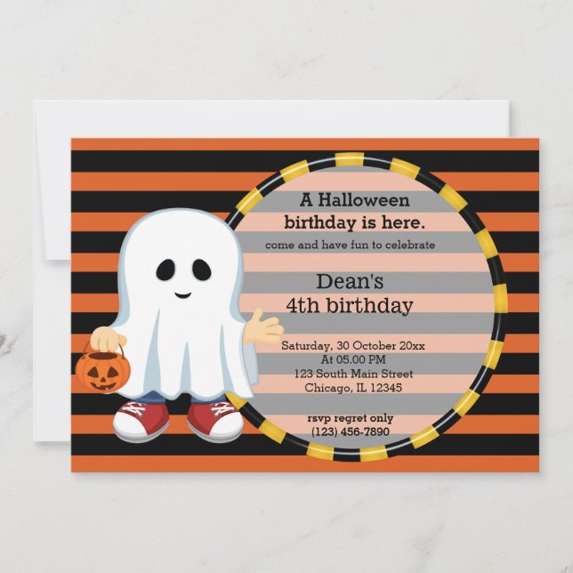 Invitation Joli anniversaire d'halloween (Devant)