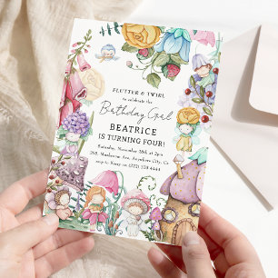 Invitation Joli Anniversaire Petites Fées Florales Fille