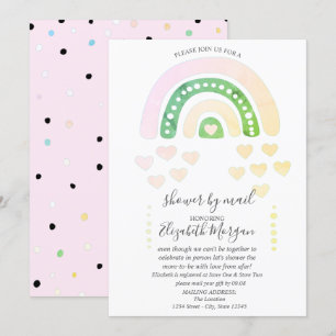 Invitation Joli Arc-en-ciel, Cœurs, Points, Baby Shower par l