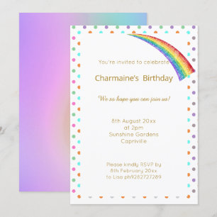INVITATION JOLI ARC-EN-CIEL TOUTES OCCASIONS