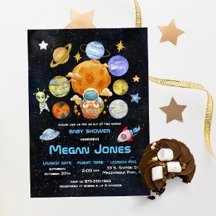Invitation Joli Astronaute Spatial Alien Moderne Shower de
