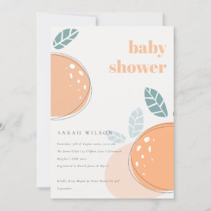 Invitation Joli Baby shower Abstrait orange Fruity Bold