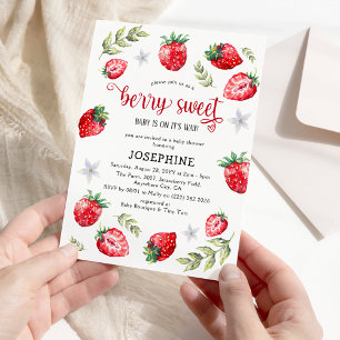 Invitation Joli Baby shower 'Berry Sweet' aux fraises