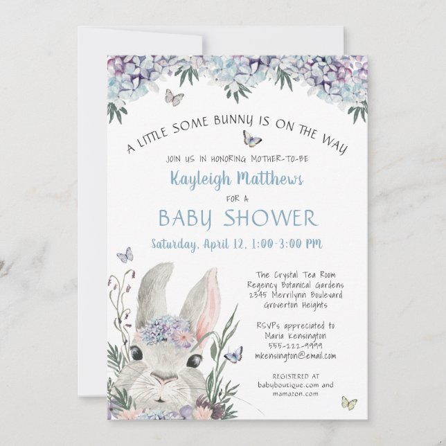 Invitation Joli Baby shower Bois Bois Bois Bunny (Devant)