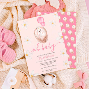 Invitation Joli baby shower d'aquarelle de fleur d'or