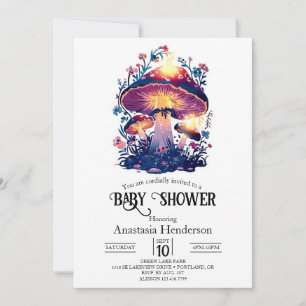 Invitation Joli Baby shower de champignons Dreamy