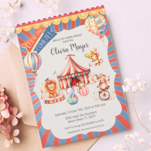 Invitation Joli Baby shower de cirque carnavaleux Vintage