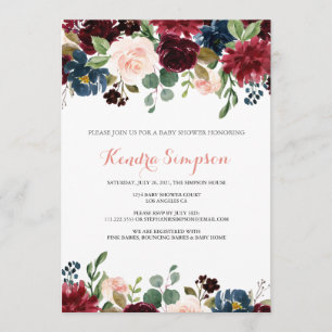 Invitation Joli Baby shower de couronne fleurie