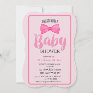 Invitation Joli Baby shower de fille de la cou rose