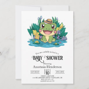 Invitation Joli Baby shower de grenouille enchanté
