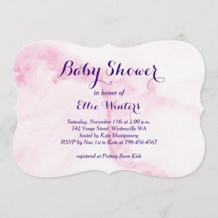 Invitation Joli Baby shower de marbre rose