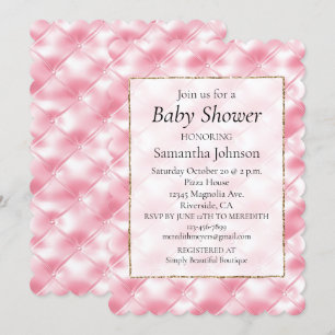 Invitation Joli Baby shower Fille Tufts Rose