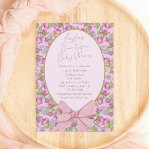 Invitation Joli Baby shower Floral Rose Bow