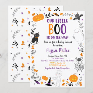 Invitation Joli Baby shower Halloween Little Boo