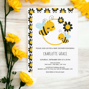 Invitation Joli Baby shower personnalisé de l'abeille de miel