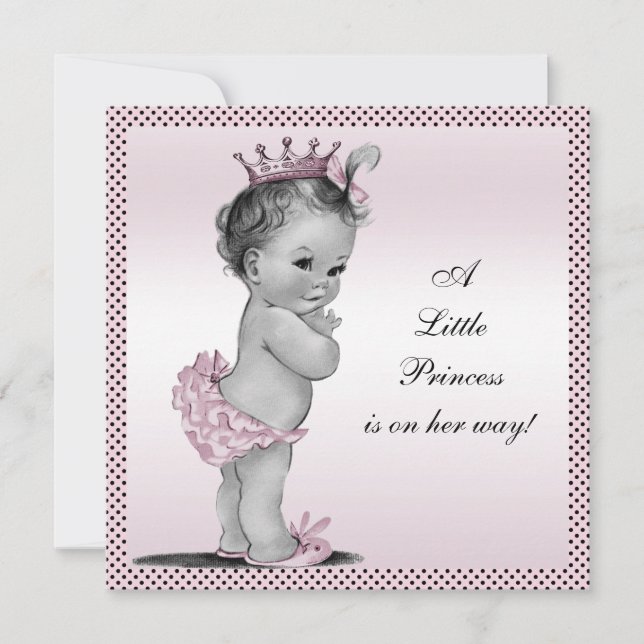 Invitation Joli Baby shower princesse Vintage (Devant)