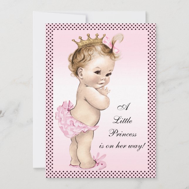 Invitation Joli Baby shower princesse Vintage (Devant)