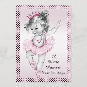 Invitation Joli Baby shower Vintage Ballerina Princess