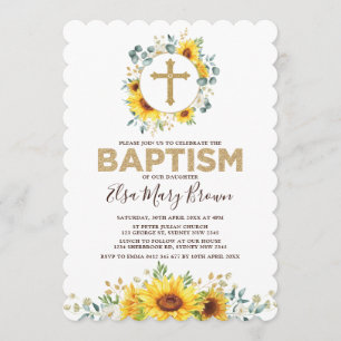 Invitation Joli baptême de jardin d'été de tournesols