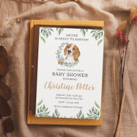 Joli Beagle Chien Chiot Puppy Green Baby shower Bo