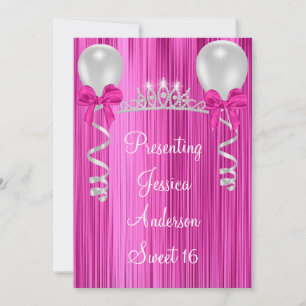 Invitation Joli bijou d'argent blanc rose Tiara Formal