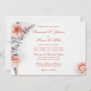 Invitation Joli Blush Fleurs d'oeillet Floral