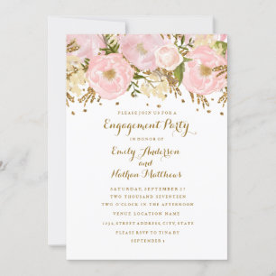 Invitation Joli Blush Gold Floral Party