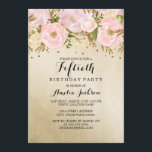 Invitation Joli Blush or rose floral 50e anniversaire<br><div class="desc">Plus joli floral 50th Birthday Invitations dans le magasin Little Bayleigh! Nous avons utilisé des oeuvres d'art de : www.createthecut.com</div>