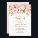 Invitation Joli Blush Pink Gold Floral 30e anniversaire<br><div class="desc">Plus joli 30e anniversaire floraux Invitations dans le magasin Little Bayleigh! Nous avons utilisé des oeuvres d'art de : www.createthecut.com</div>