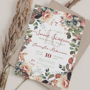 Invitation Joli Boho Garden Floral Sweet 16 Party