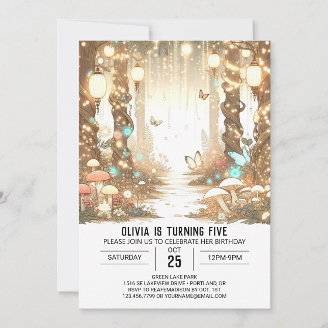 Invitation Joli bois doux Digital Anniversaire (Devant)