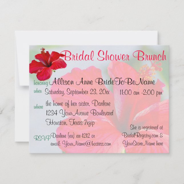 Invitation Joli brunch Fête de l'mariée à fleurs (Devant)