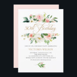 Invitation Joli cadre floral Peony Broussailleux 30e annivers<br><div class="desc">Jolie invitation à la fête du 30e anniversaire fleurie. Il présente un cadre floral aquarelle de pivoines rose pêche, marguerites et roses aux accents de verdure. Personnalisez en ajoutant les noms, la date, l'heure et d'autres détails. Cette invitation florale rousse est parfaite pour les fêtes d'anniversaire du printemps et du...</div>