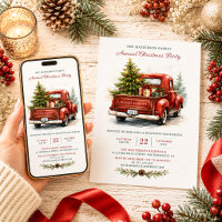 Joli camion rouge vintage de Noël de campagne rust