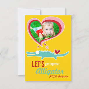 Invitation Joli Cartoon Alligator Salle de classe Valentine P