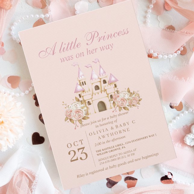 Invitation Joli château de Baby shower Princess (Créateur téléchargé)