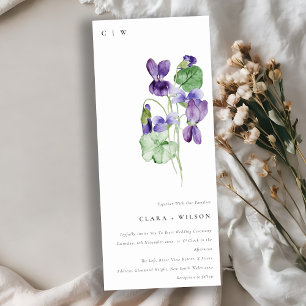 Invitation Joli Chic Monogram Violet Floral Bunal Mariage