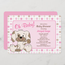 Joli Chien Chien Rose Polka Baby shower
