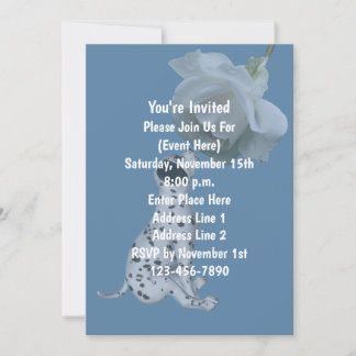 Invitation Joli chiot dalmatien Rose Fête animale