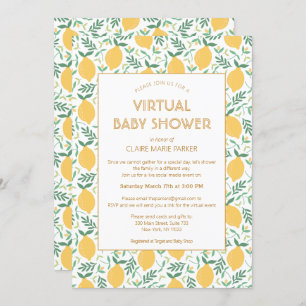 Invitation Joli Citron Citrus Foliage Baby shower virtuel