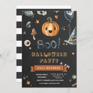 Invitation Joli Citrouille Boo Crazy Halloween