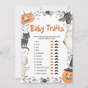 Invitation Joli Citrouille Halloween Baby Traits Douche Jeu
