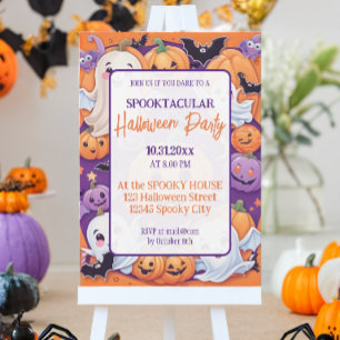 Invitation Joli citrouille Halloween Party Orange Purple