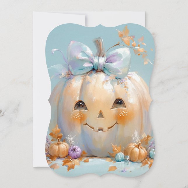 Invitation Joli Citrouille Jackolantern Baby shower d'Hallowe (Dos)