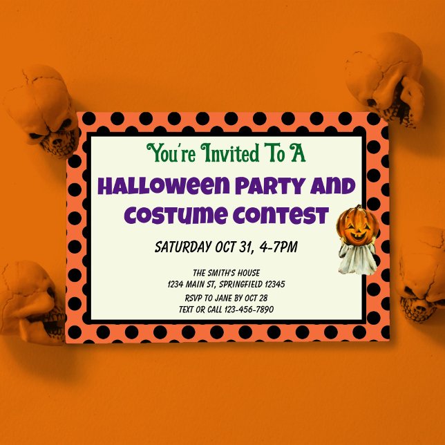 Invitation Joli concours de costumes d'Halloween pour enfants (Créateur téléchargé)