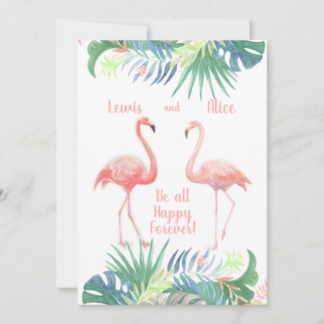 Invitation Joli Conte de Fées Pour Deux Fleur Tropicale de Fl (Devant)