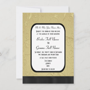 Invitation Joli damassé or mariage officiel