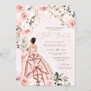 Invitation Joli dans rose Blush Rose Sweet sixteen Anniversai